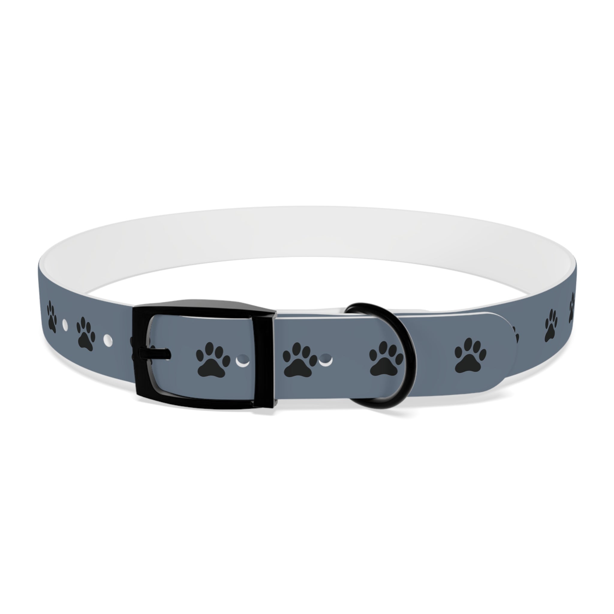 Blue Paw Print Dog Collar — Durable Adjustable Pet Collar for Everyday Wear