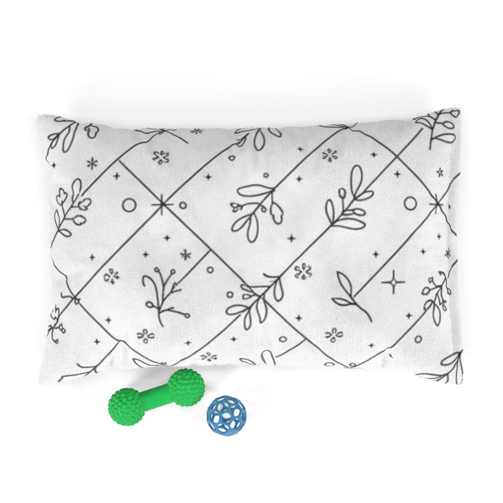 Floral Lattice Pet Bed — Dog & Cat Cushion