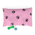 Pink Paw Print Pet Bed - Plush Dog & Cat Cushion