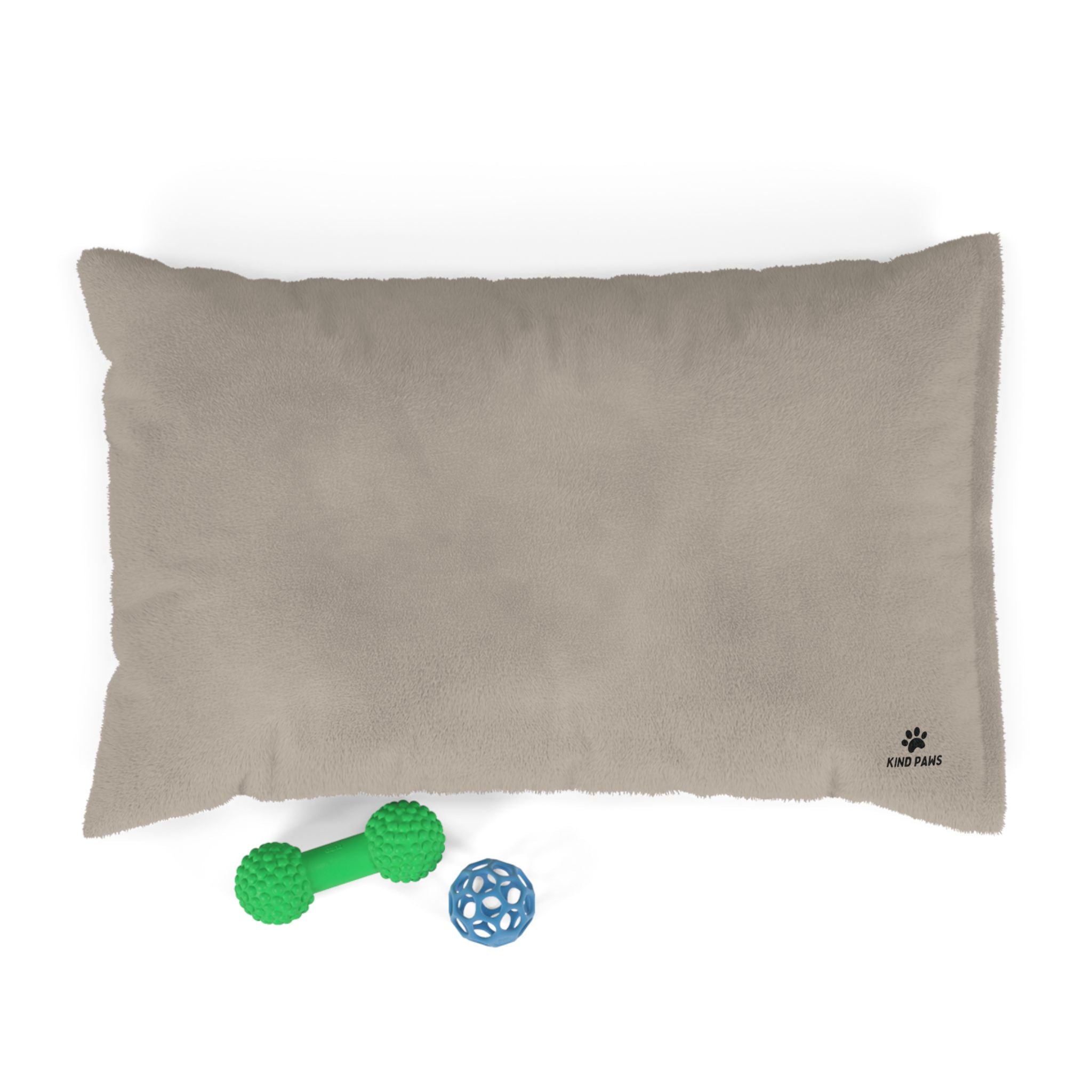 Cozy Plush Pet Bed — Soft Sherpa Cushion with 'Kind Paws' Paw-Print Accent