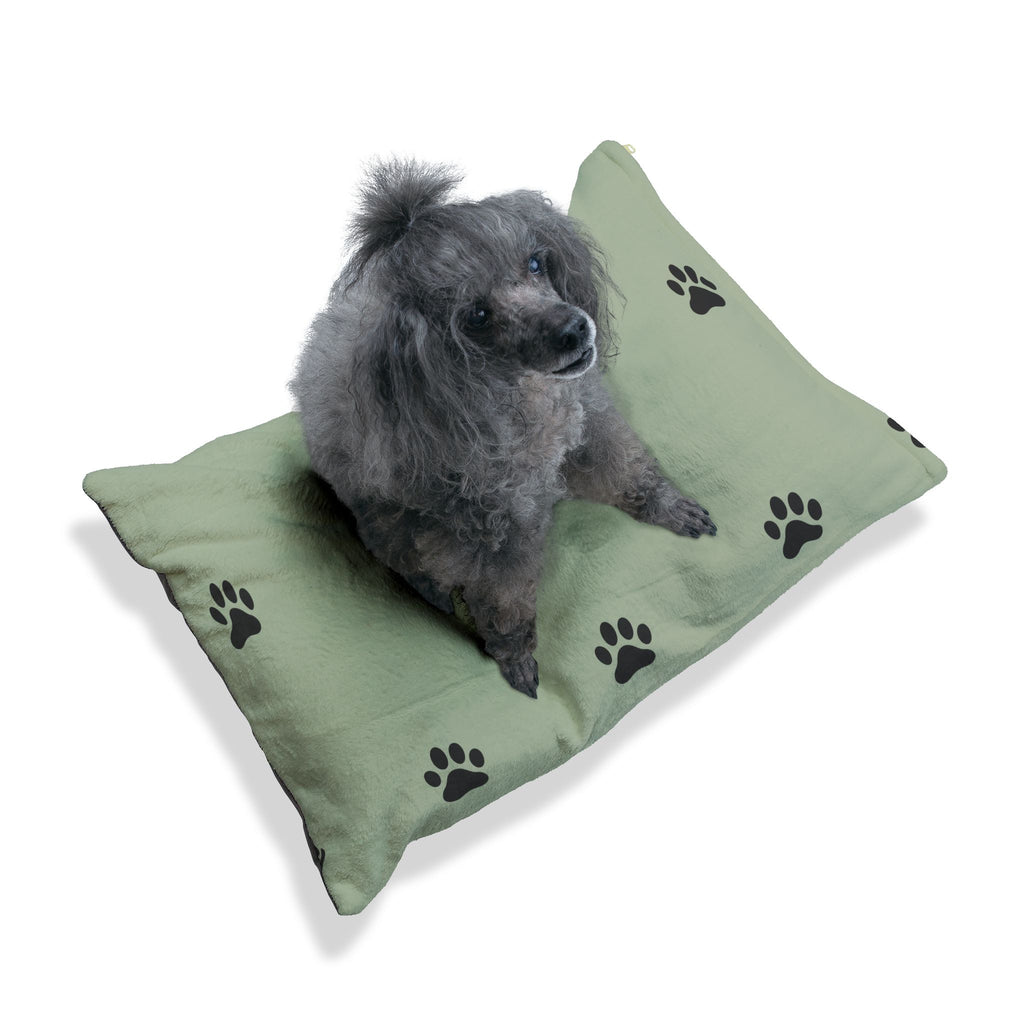 Pawprint Plush Pet Bed — Soft Plush Dog & Cat Cushion