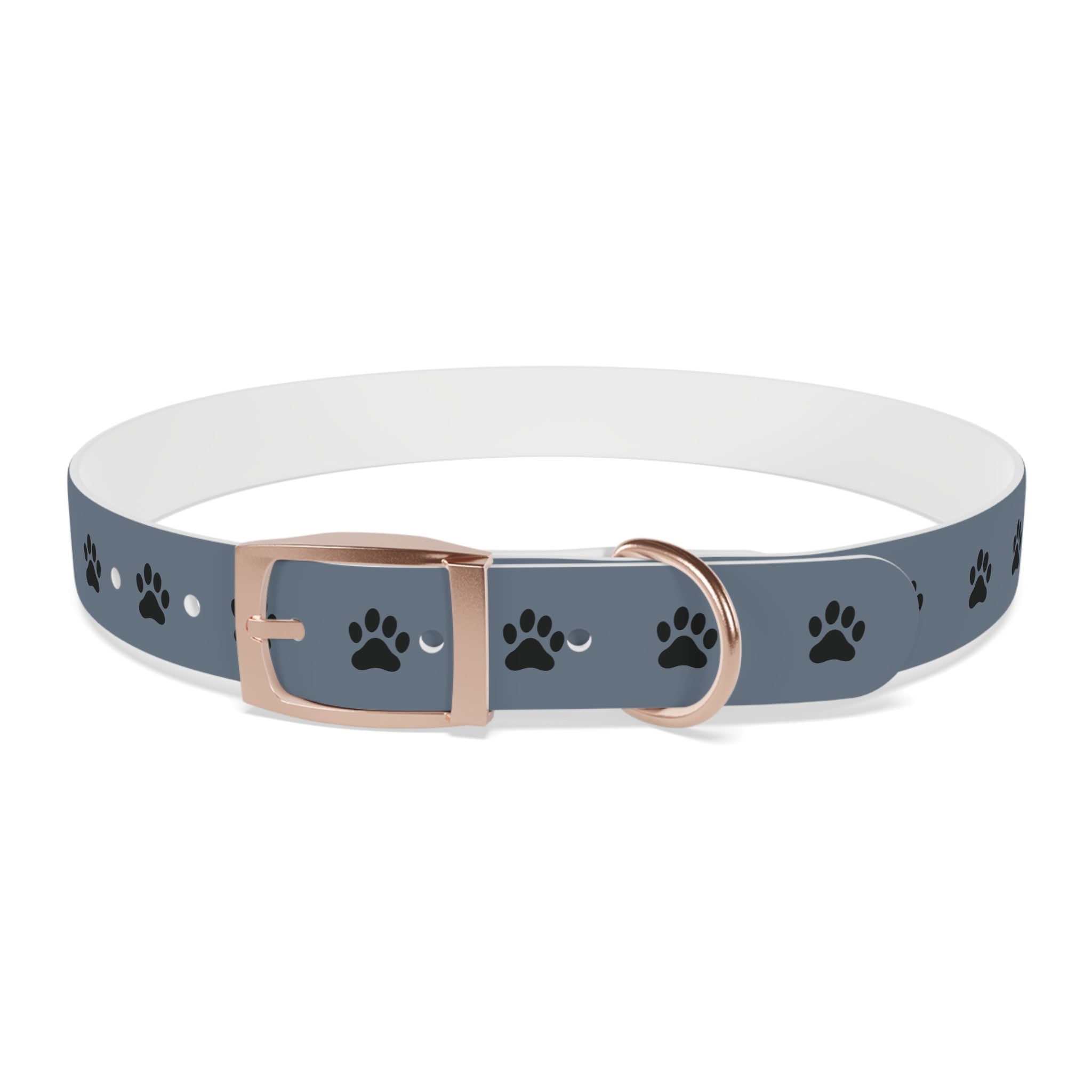 Blue Paw Print Dog Collar — Durable Adjustable Pet Collar for Everyday Wear