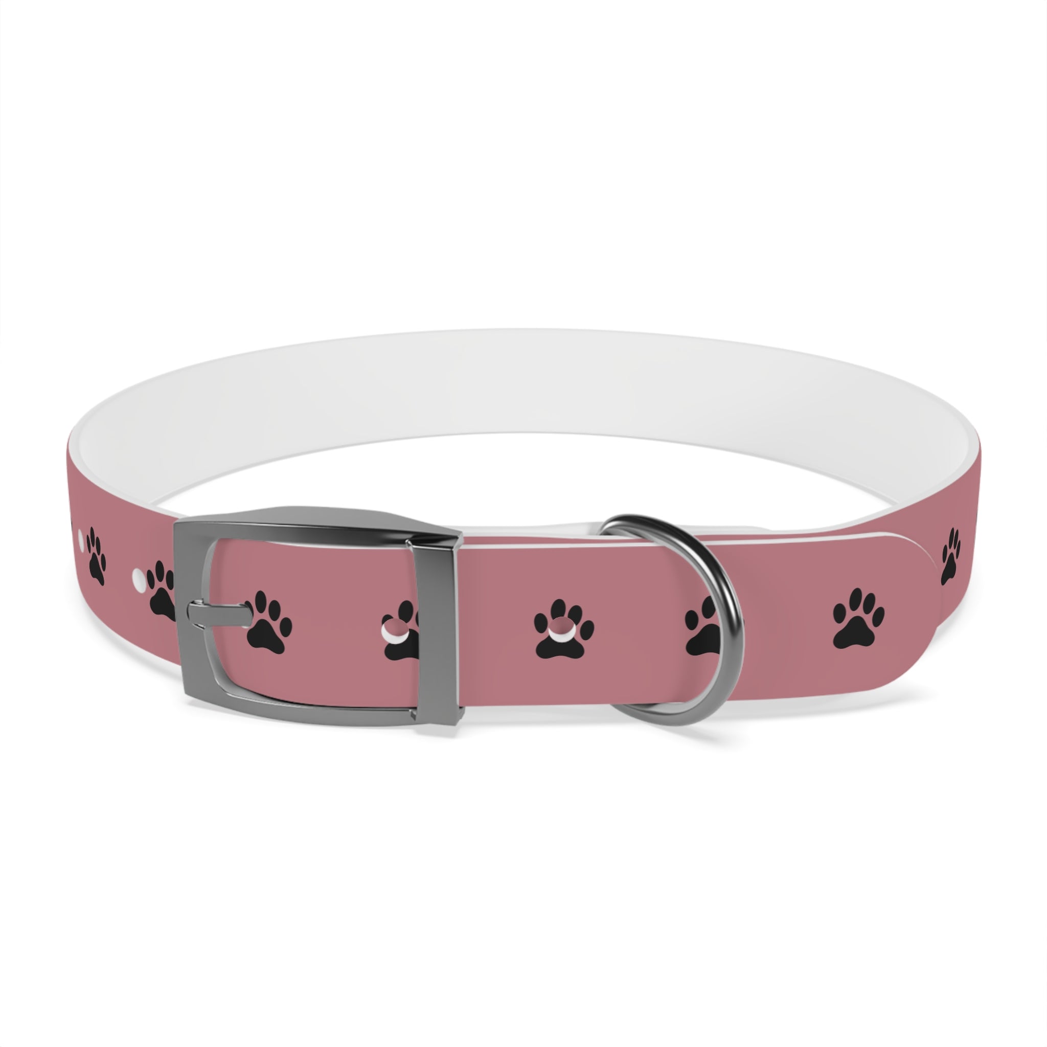 Pink Paw Print Dog Collar — Cute Durable Pet Collar for Everyday Wear
