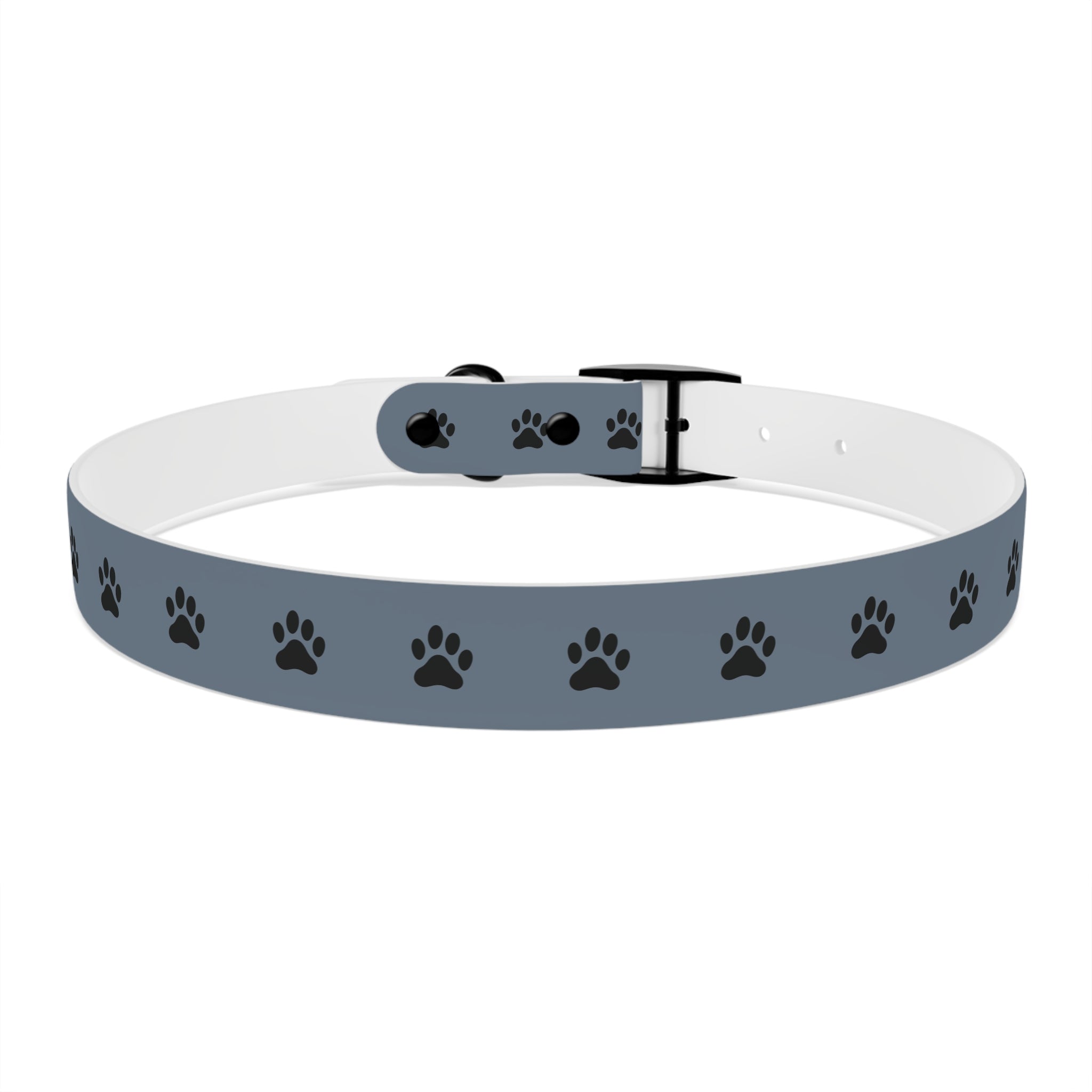 Blue Paw Print Dog Collar — Durable Adjustable Pet Collar for Everyday Wear