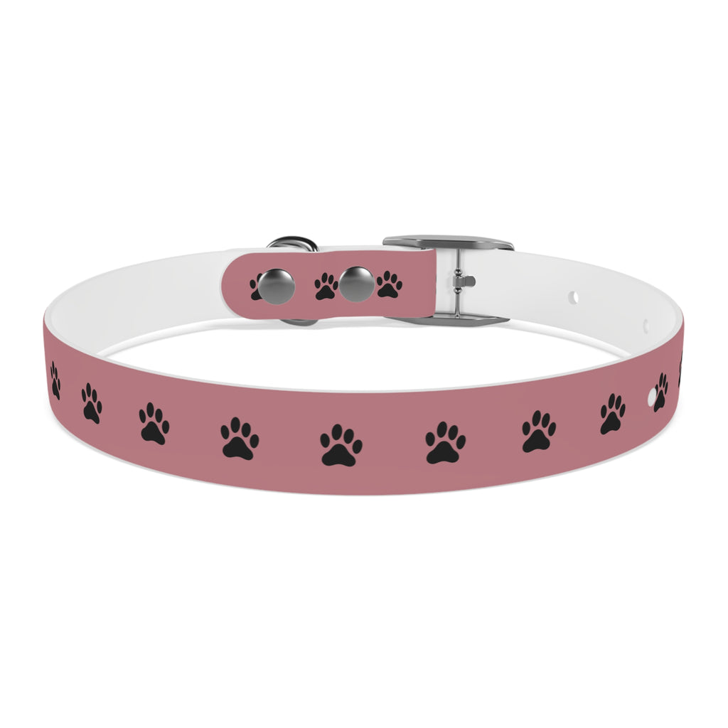 Pink Paw Print Dog Collar — Cute Durable Pet Collar for Everyday Wear