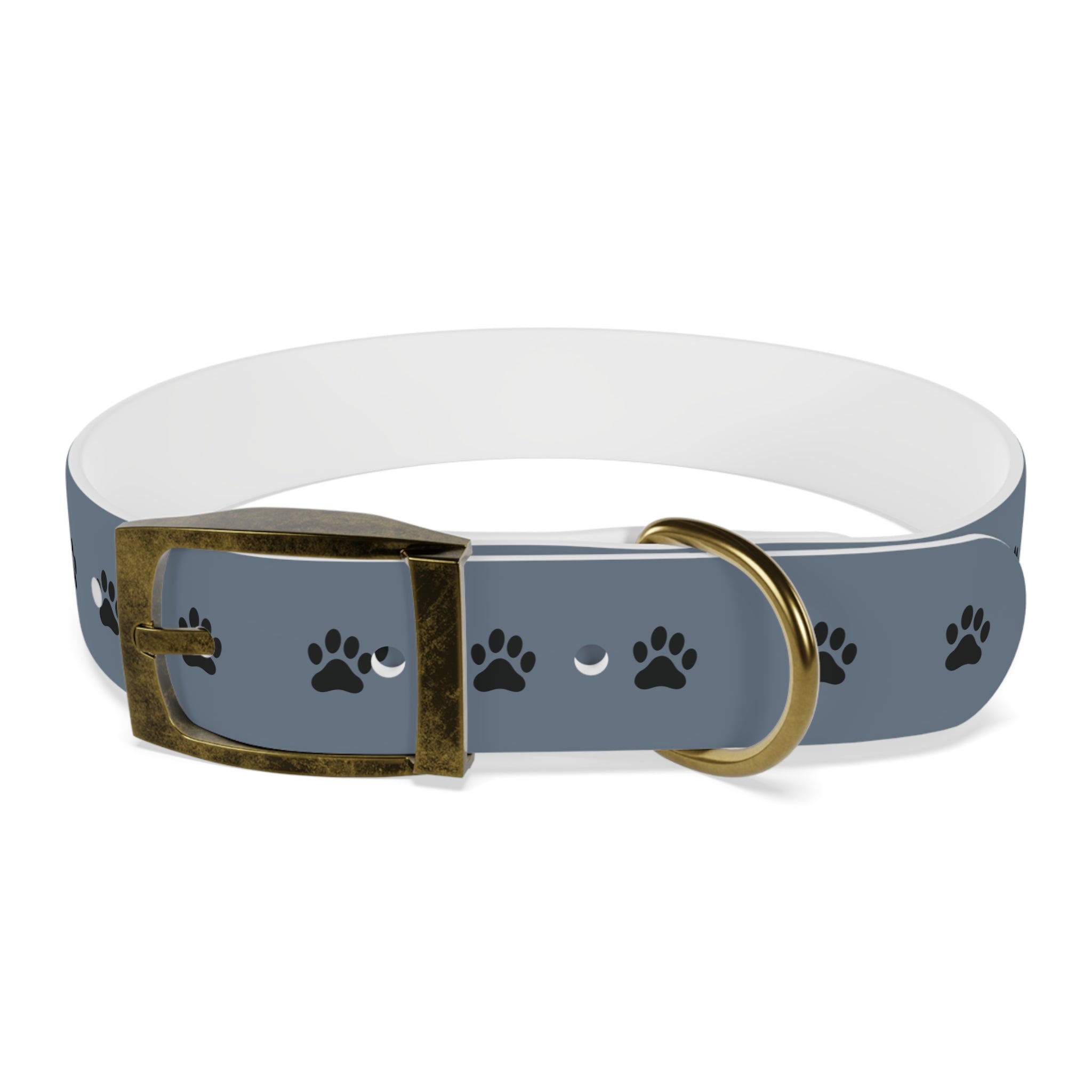 Blue Paw Print Dog Collar — Durable Adjustable Pet Collar for Everyday Wear