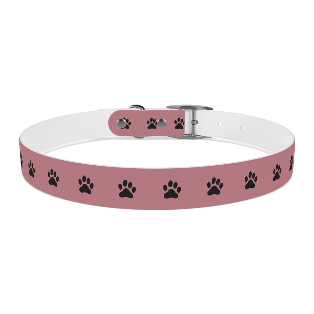 Pink Paw Print Dog Collar — Cute Durable Pet Collar for Everyday Wear