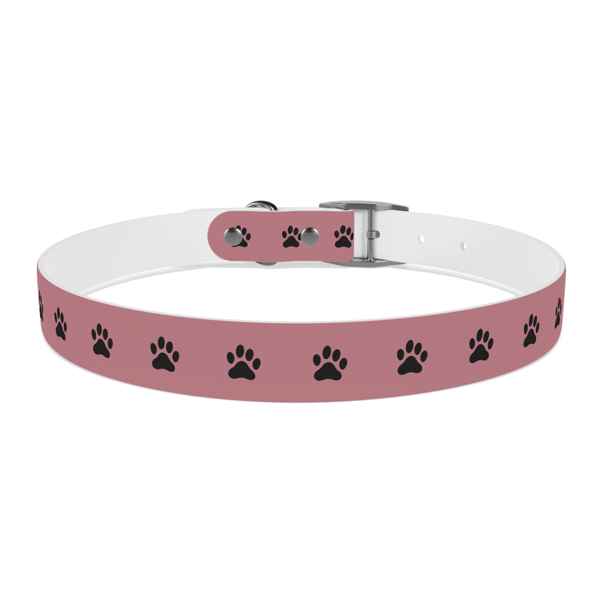 Pink Paw Print Dog Collar — Cute Durable Pet Collar for Everyday Wear