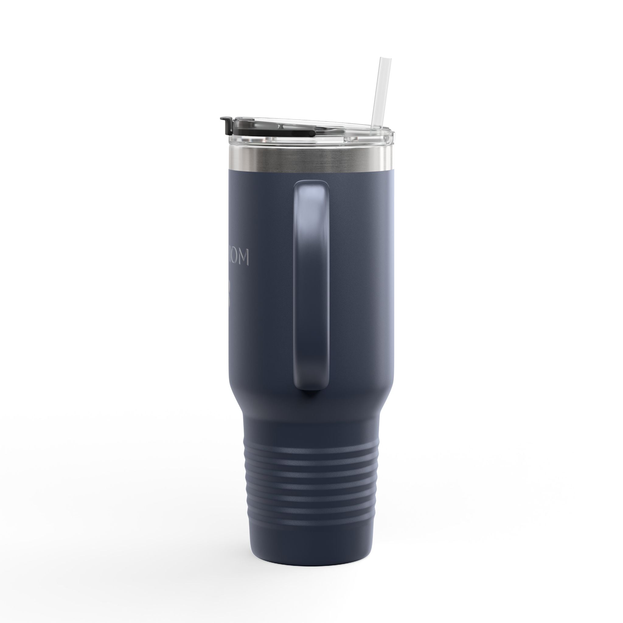 Dog Mom 40oz Insulated Travel Mug — Large Stainless Tumbler with Straw & Handle