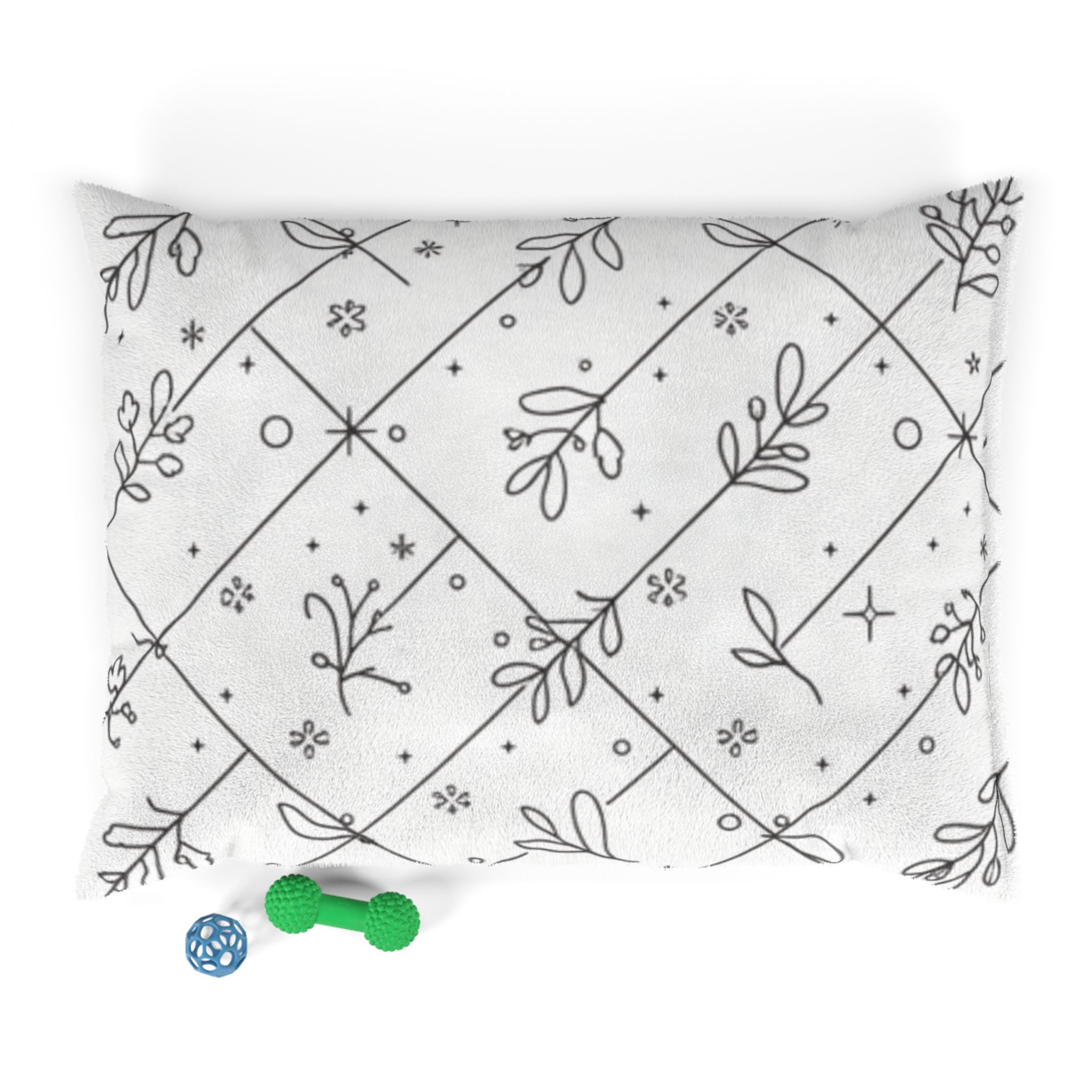 Floral Lattice Pet Bed — Dog & Cat Cushion