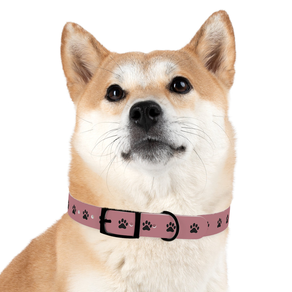 Pink Paw Print Dog Collar — Cute Durable Pet Collar for Everyday Wear