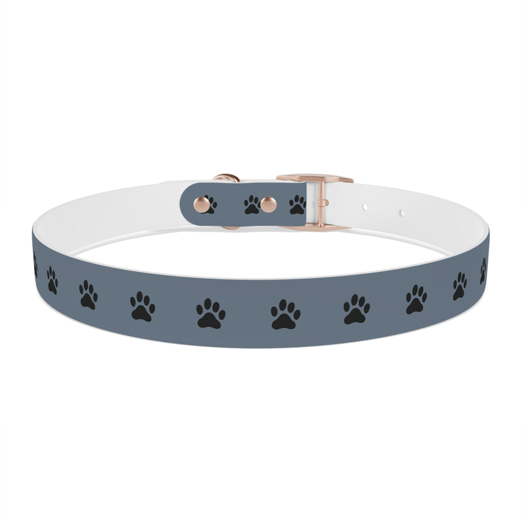 Blue Paw Print Dog Collar — Durable Adjustable Pet Collar for Everyday Wear
