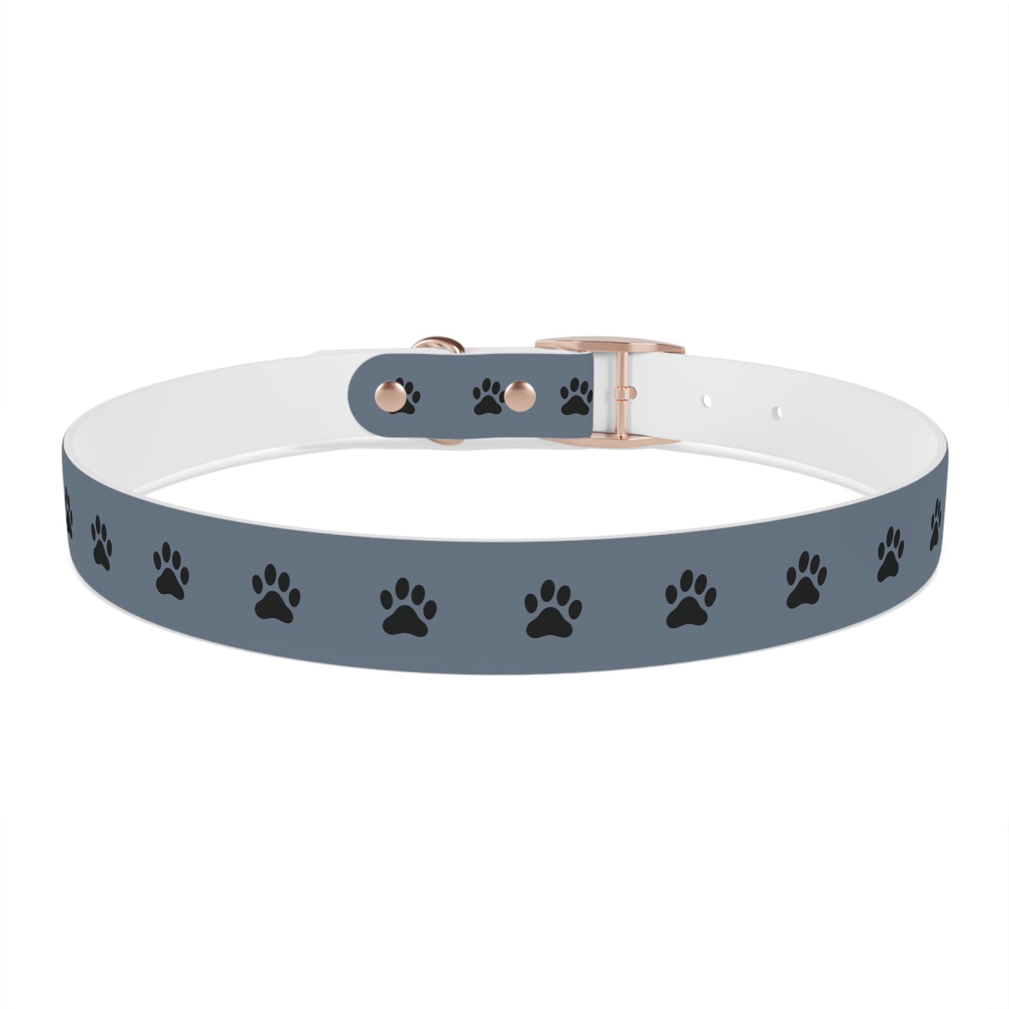 Blue Paw Print Dog Collar — Durable Adjustable Pet Collar for Everyday Wear