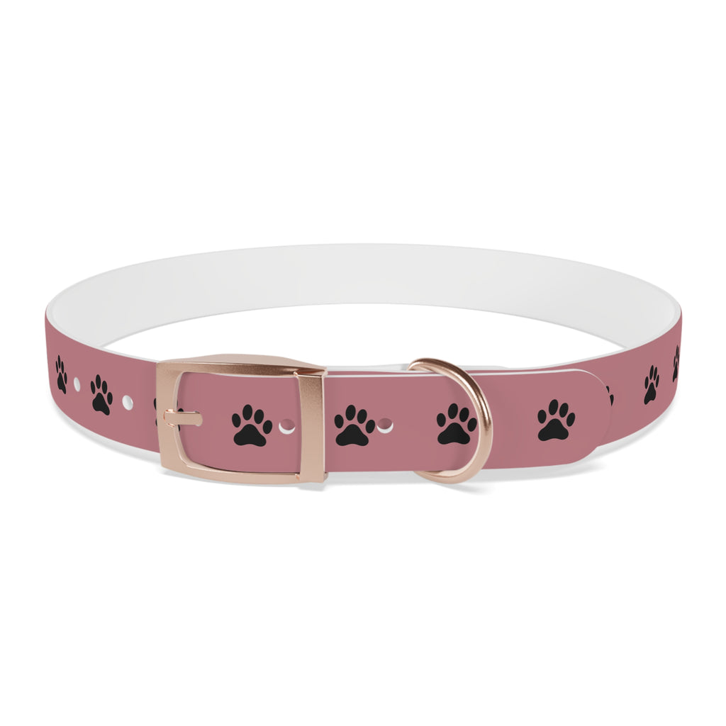 Pink Paw Print Dog Collar — Cute Durable Pet Collar for Everyday Wear