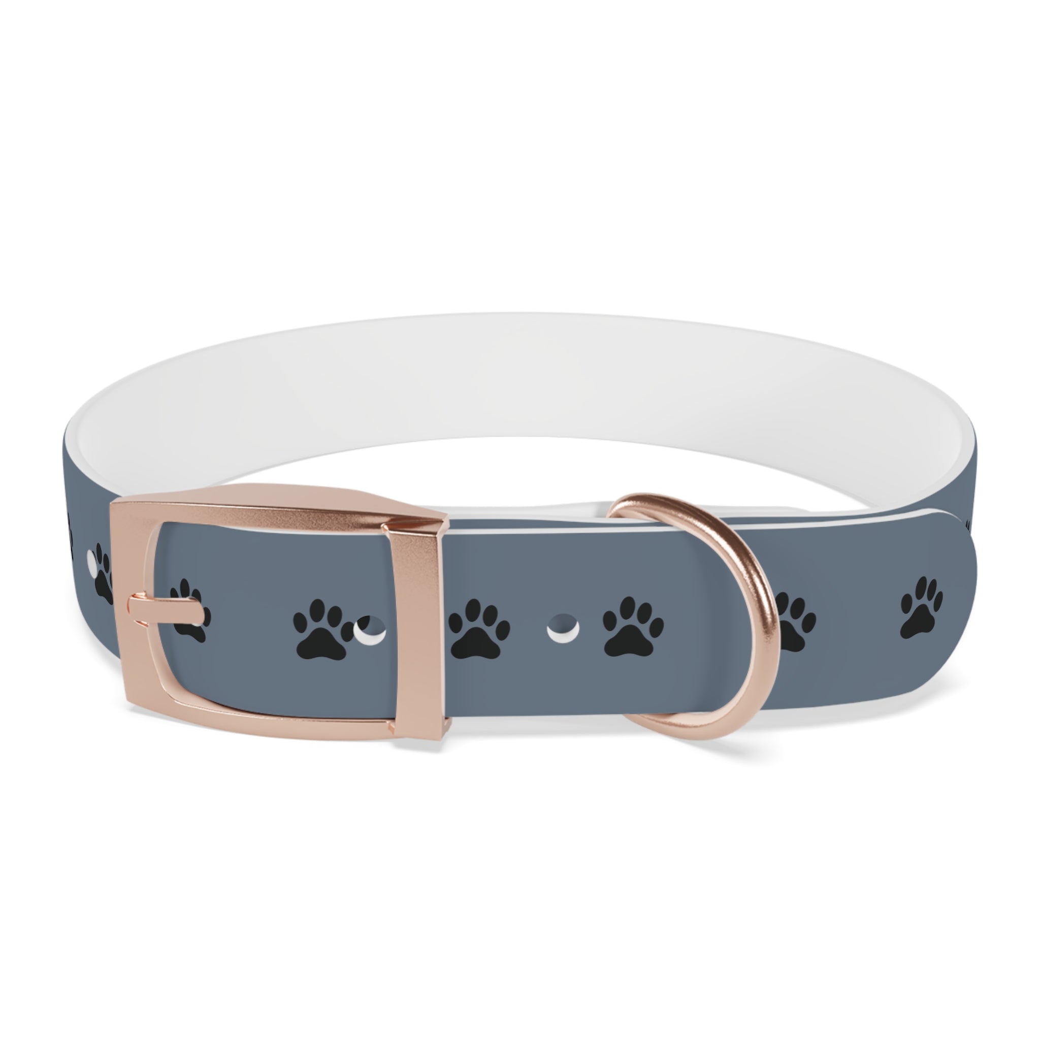 Blue Paw Print Dog Collar — Durable Adjustable Pet Collar for Everyday Wear