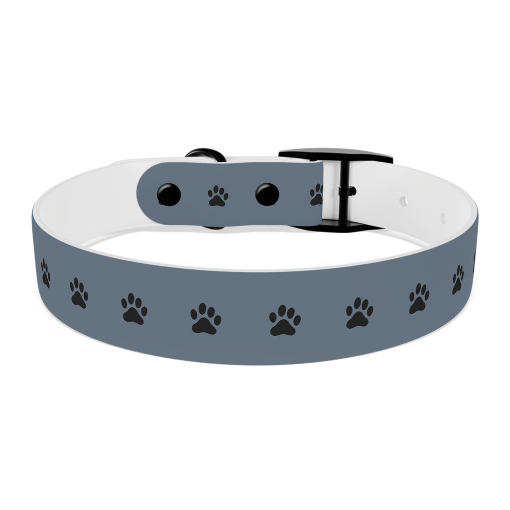 Blue Paw Print Dog Collar — Durable Adjustable Pet Collar for Everyday Wear