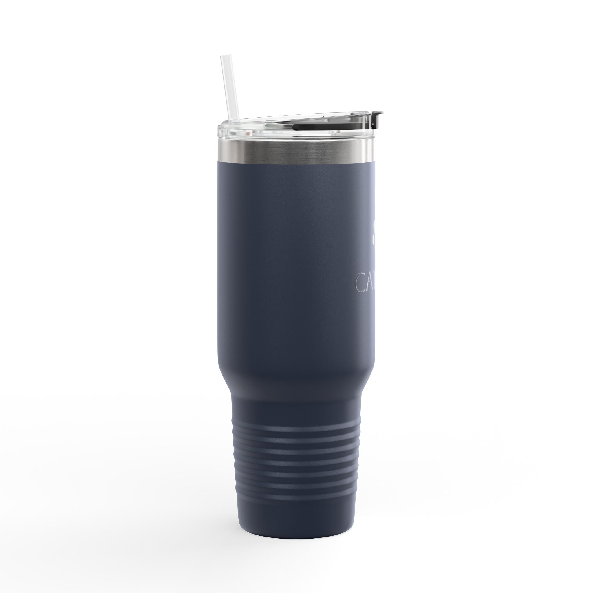 Cat Dad 40oz Insulated Travel Mug – Stainless Tumbler with Straw & Handle