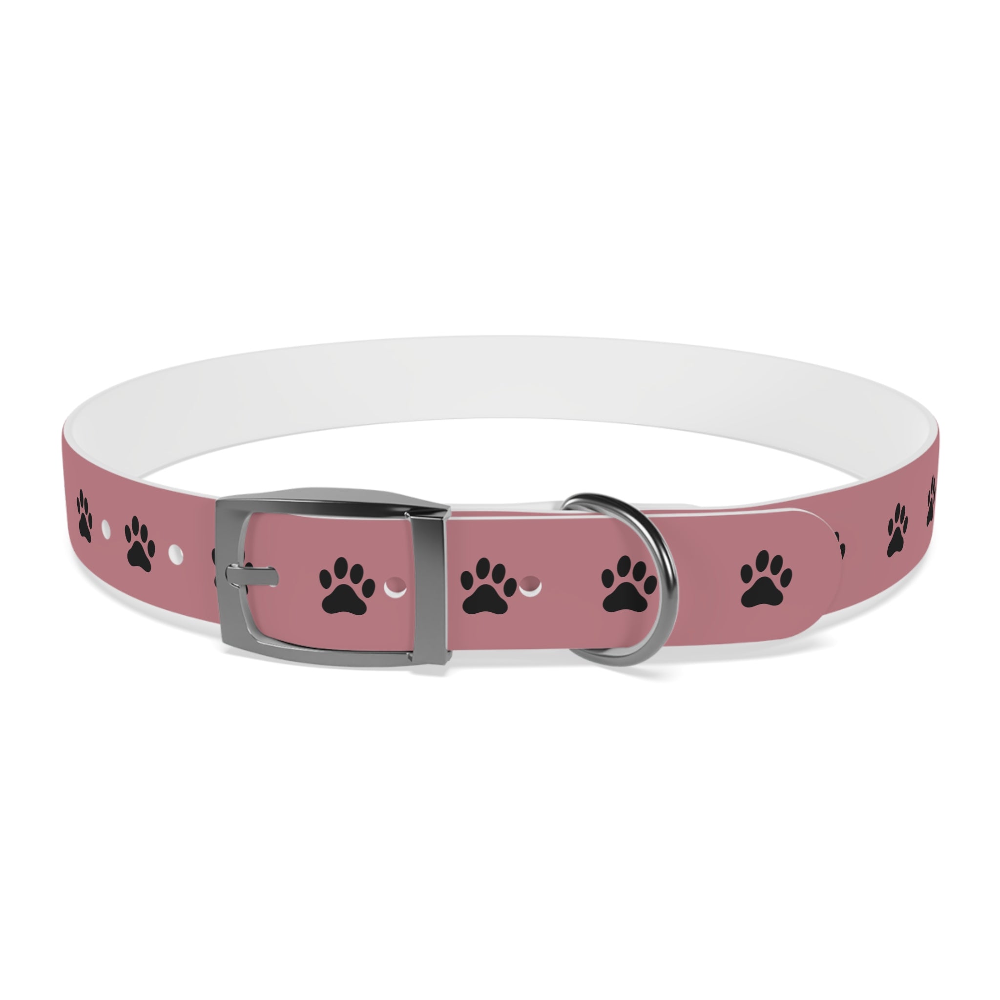 Pink Paw Print Dog Collar — Cute Durable Pet Collar for Everyday Wear