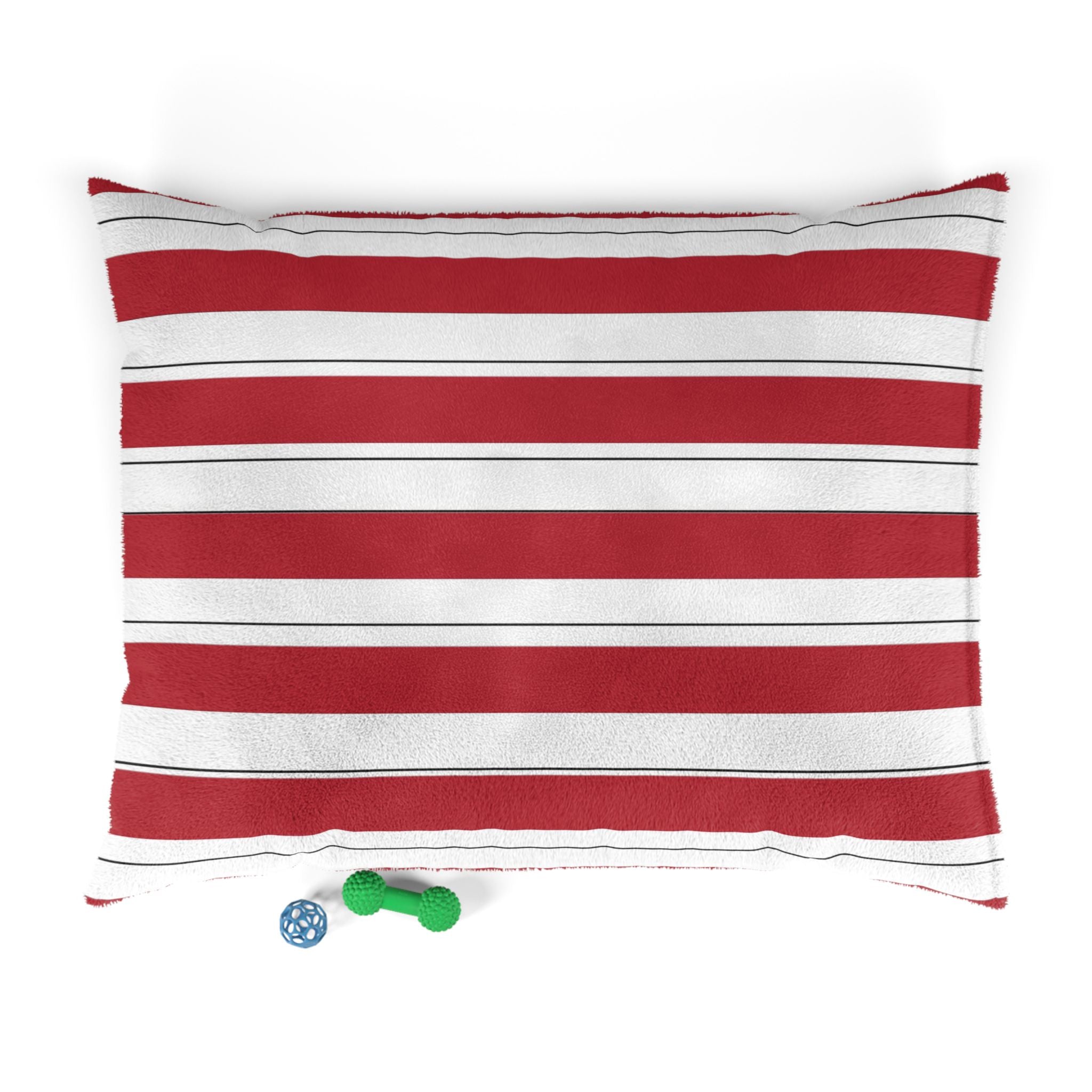 Red & White Striped Pet Bed - Cozy Nautical Dog & Cat Cushion