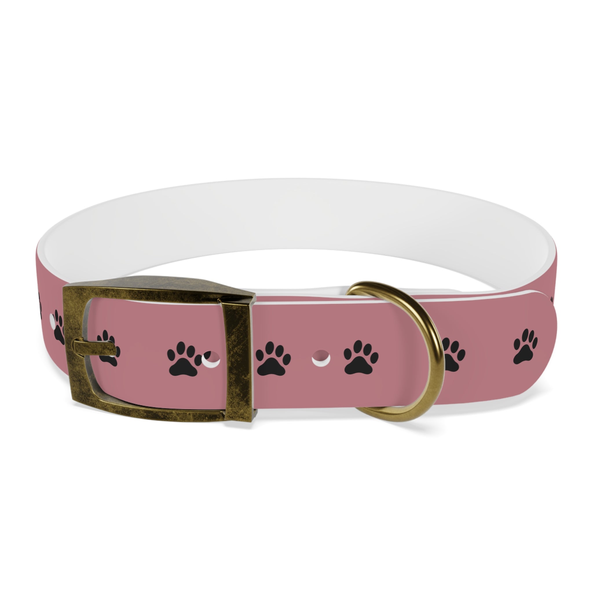 Pink Paw Print Dog Collar — Cute Durable Pet Collar for Everyday Wear
