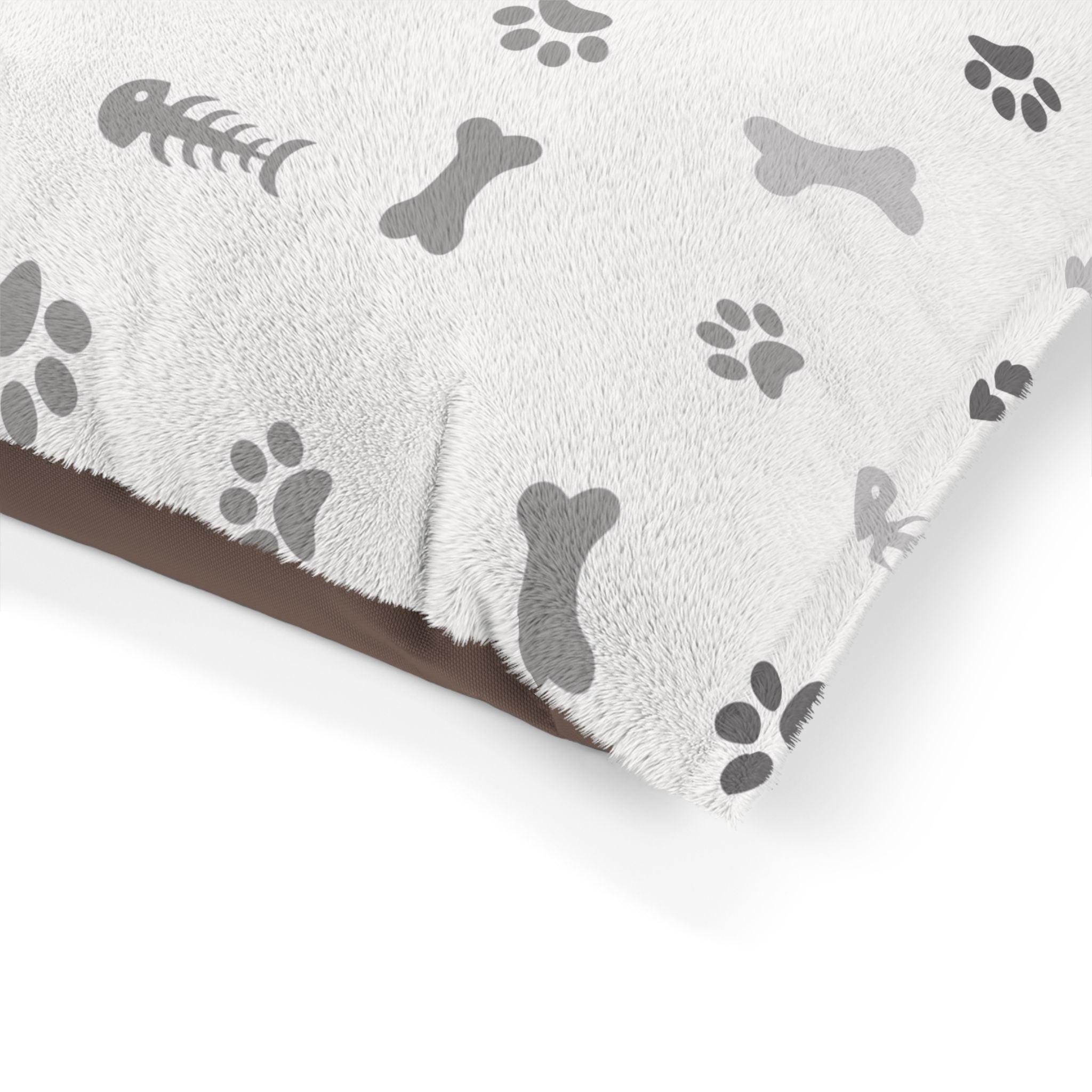 Plush Paw Print Pet Bed — Soft Cozy Cushion for Dogs & Cats