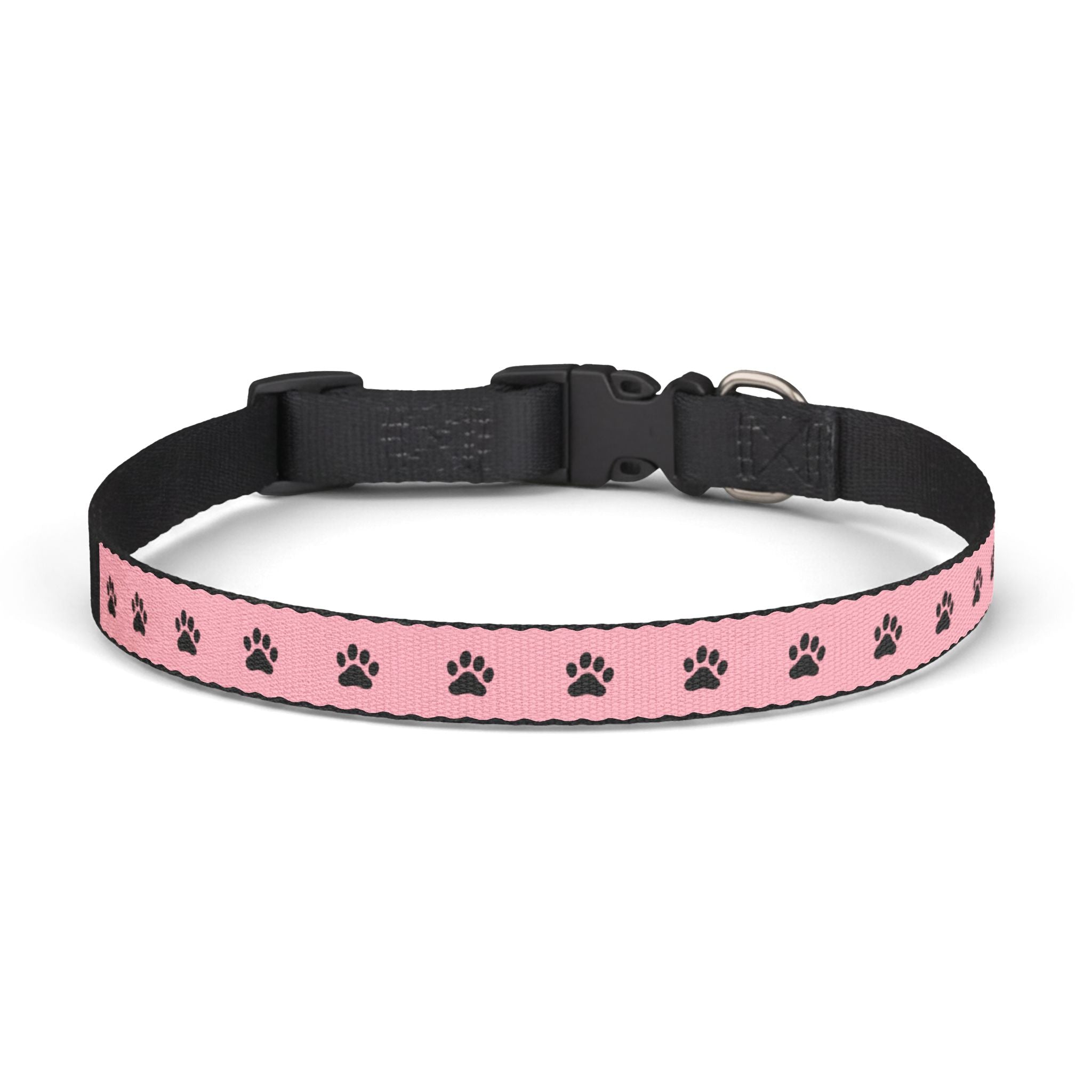 Pink Paw Print Clip-On Pet Collar — Adjustable Dog & Cat Collar