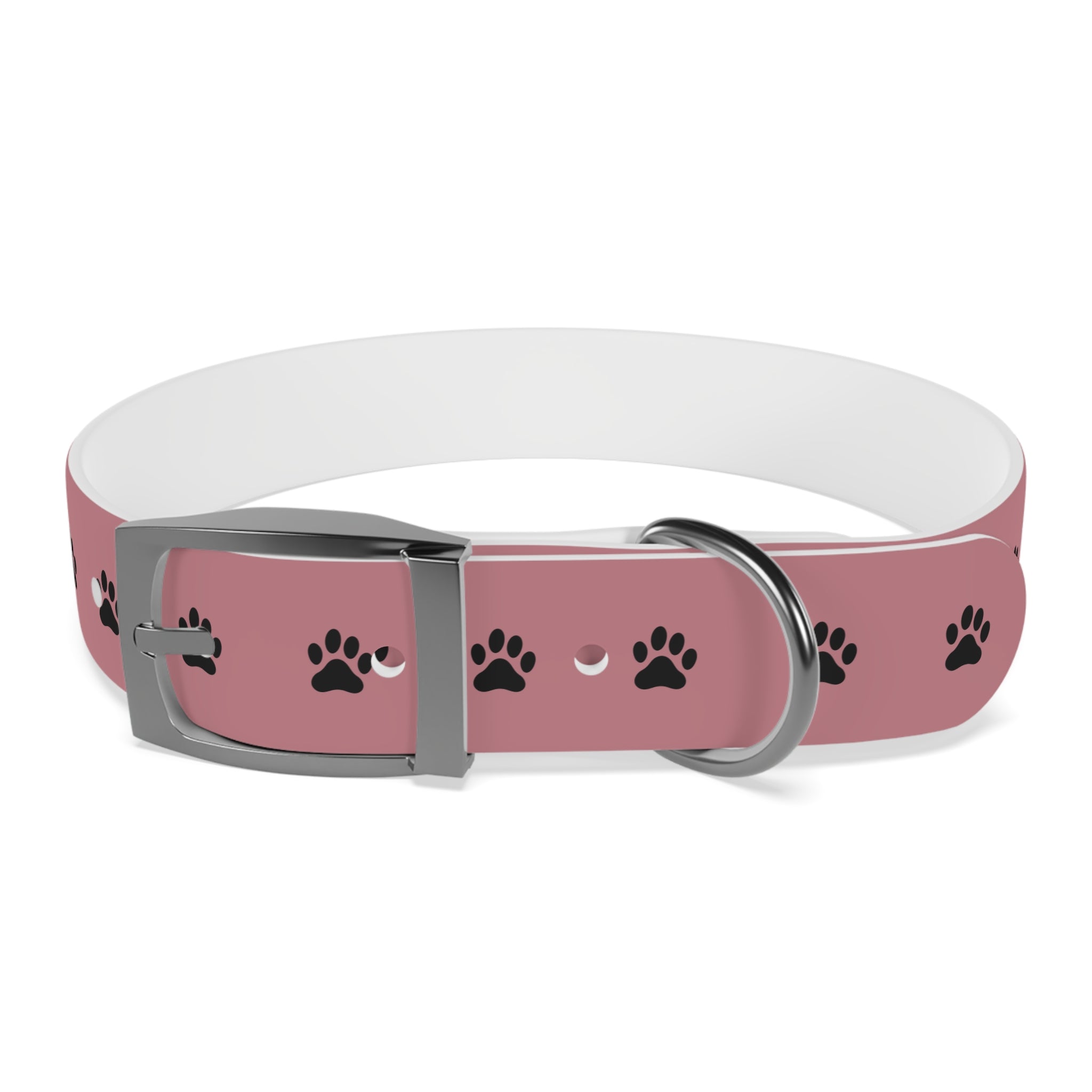 Pink Paw Print Dog Collar — Cute Durable Pet Collar for Everyday Wear