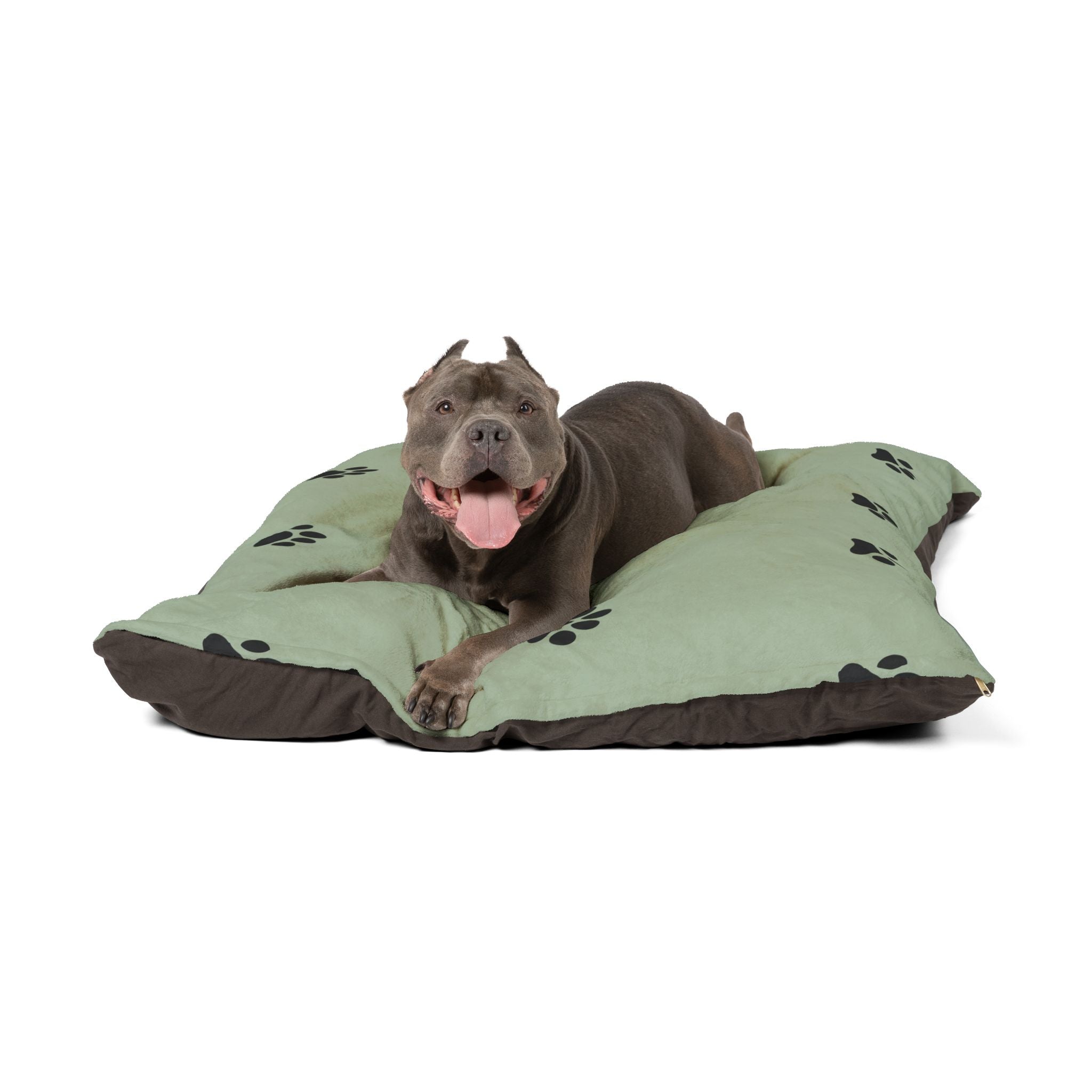 Pawprint Plush Pet Bed — Soft Plush Dog & Cat Cushion