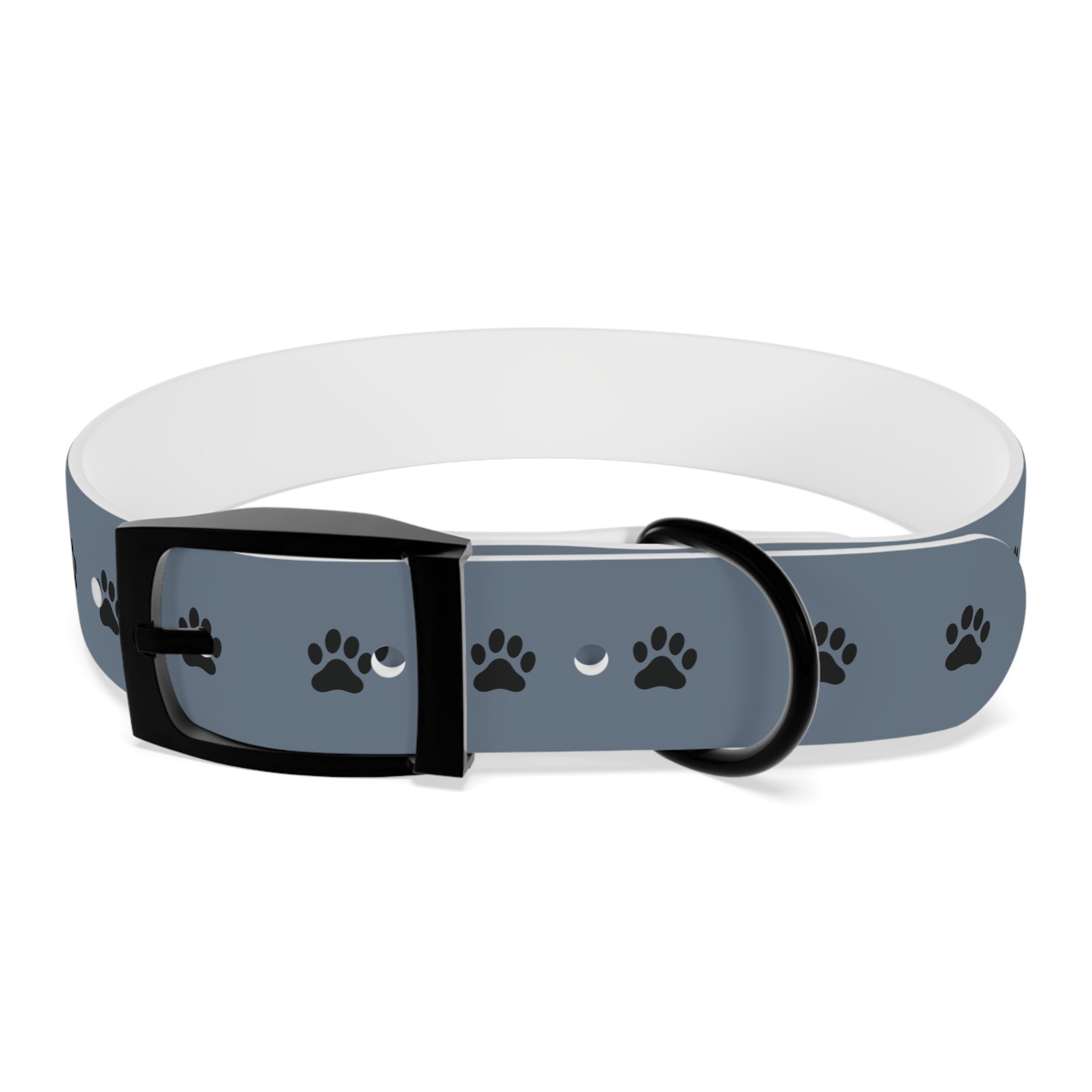 Blue Paw Print Dog Collar — Durable Adjustable Pet Collar for Everyday Wear