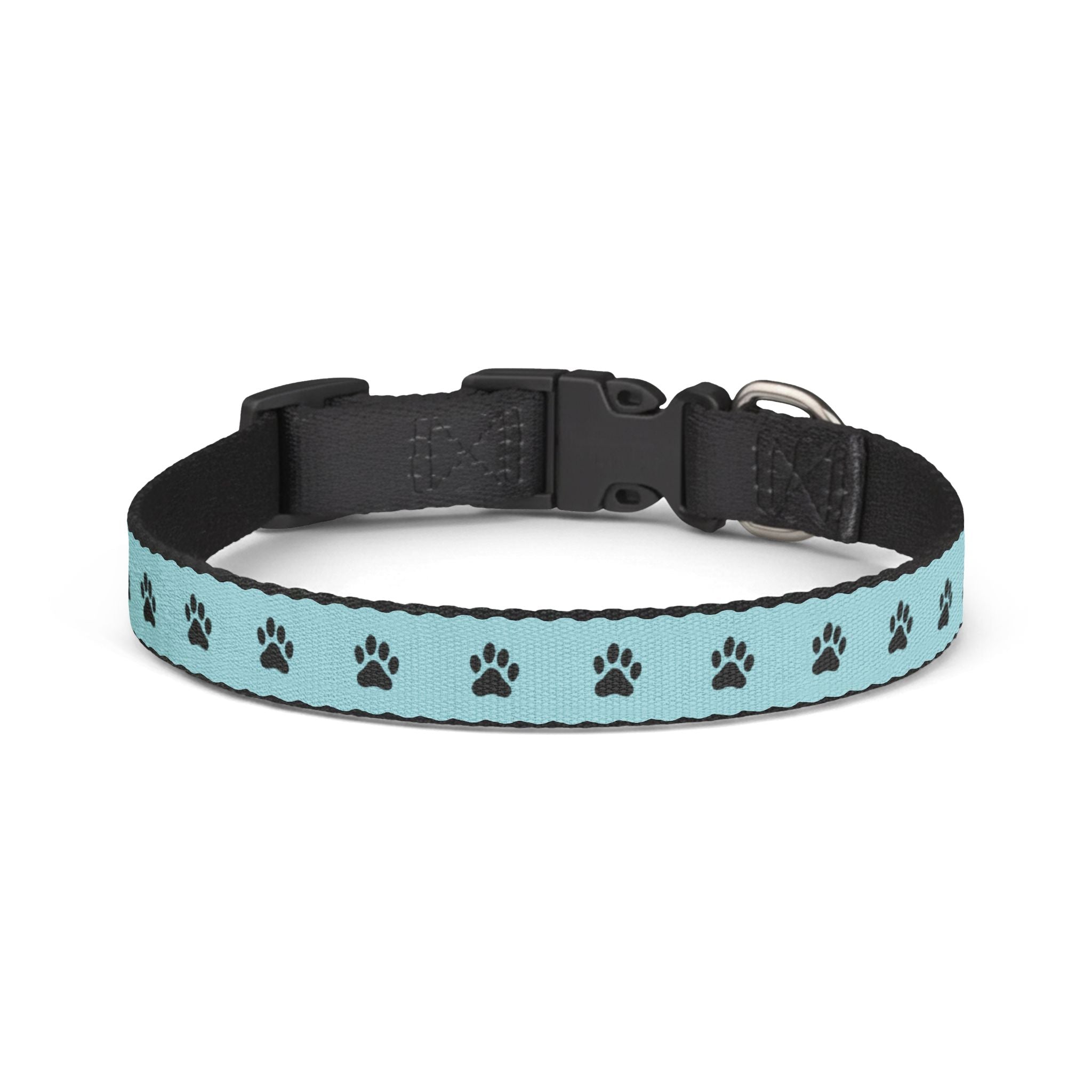 Aqua Paw Print Clip-On Pet Collar — Lightweight Adjustable Dog & Cat Collar