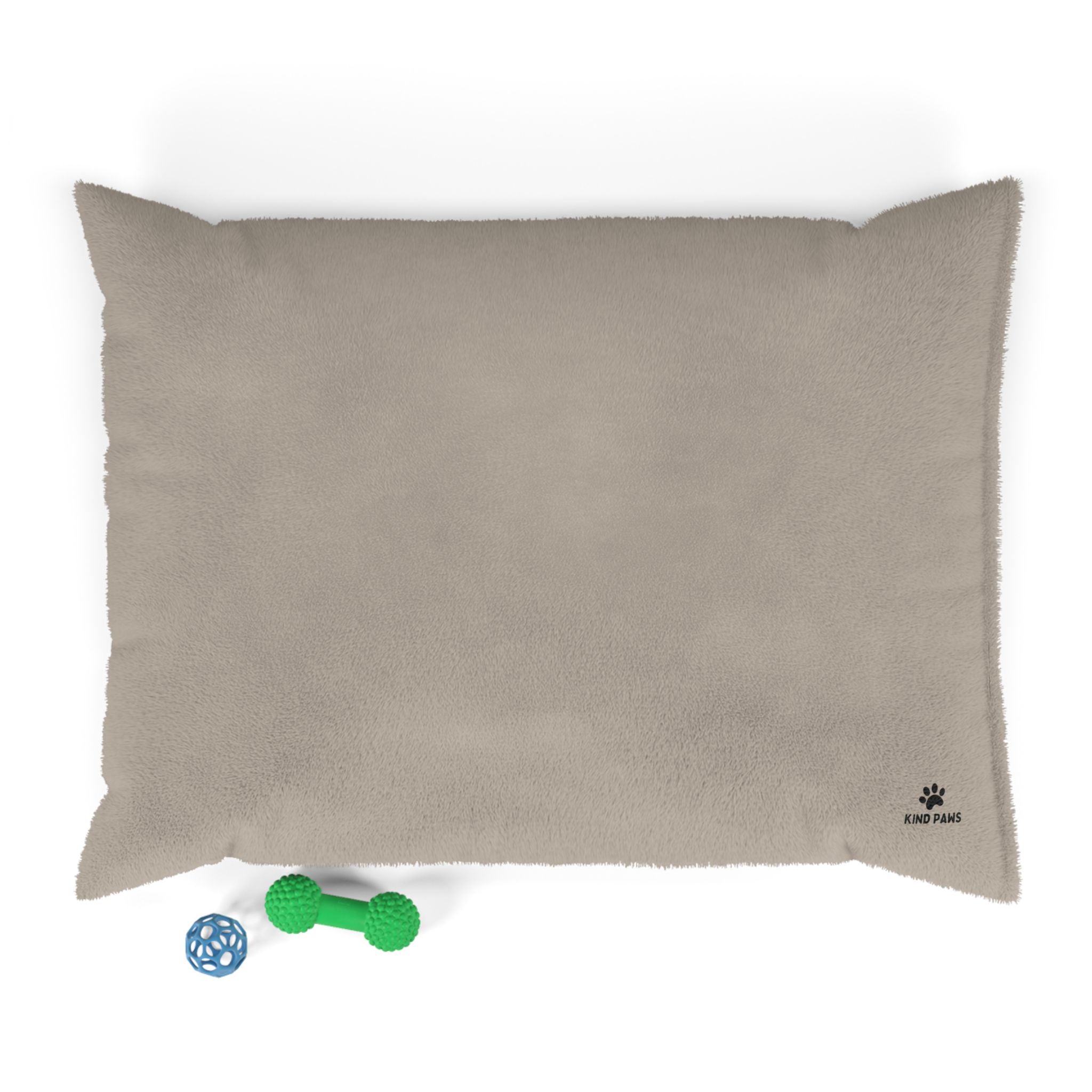 Cozy Plush Pet Bed — Soft Sherpa Cushion with 'Kind Paws' Paw-Print Accent