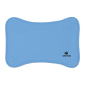 Blue Bone-Shaped Pet Feeding Mat – Non-Slip Waterproof Placemat with ‘Kind Paws’ Logo
