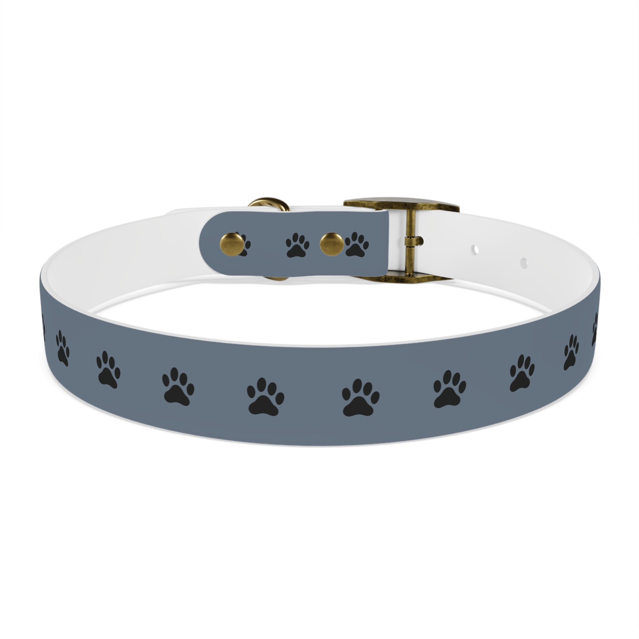 Blue Paw Print Dog Collar — Durable Adjustable Pet Collar for Everyday Wear