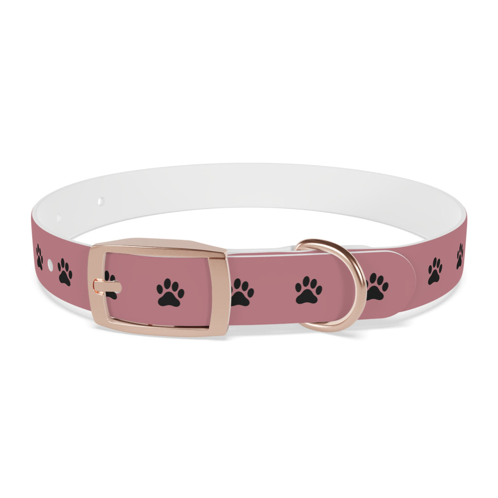 Pink Paw Print Dog Collar — Cute Durable Pet Collar for Everyday Wear