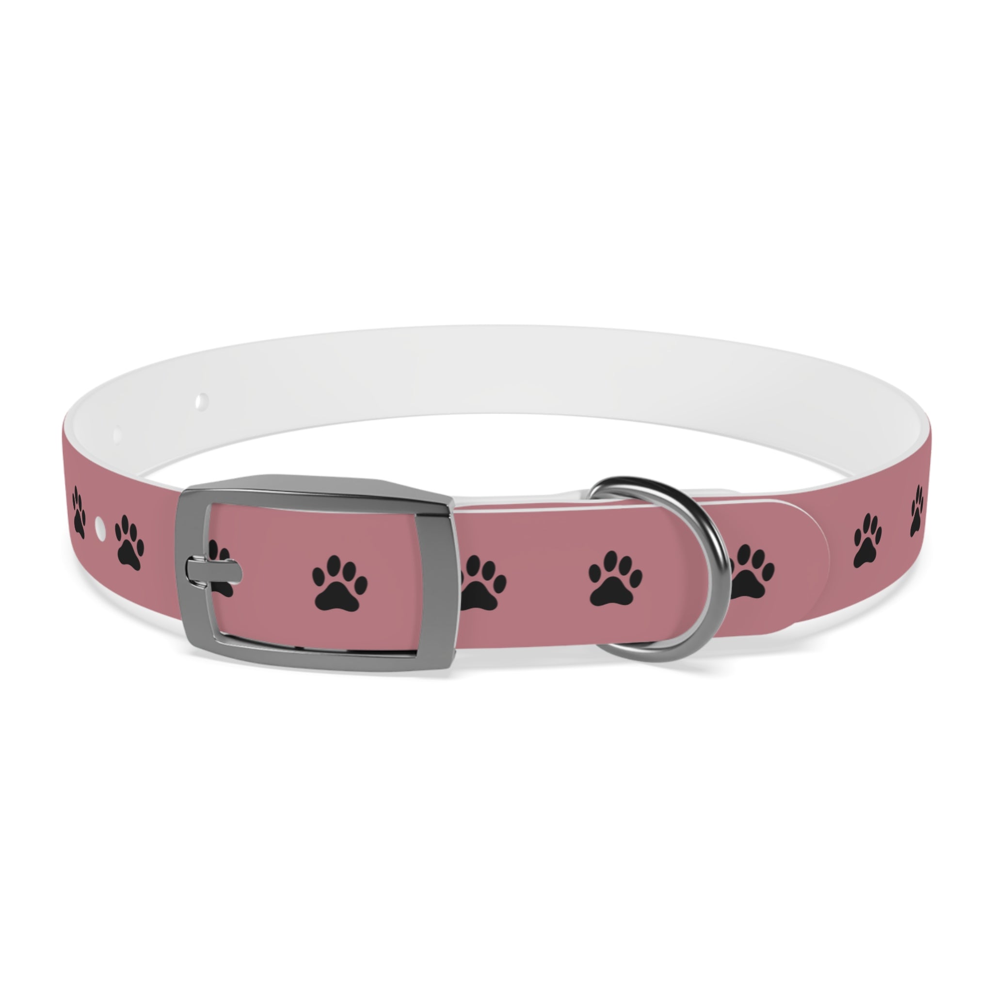 Pink Paw Print Dog Collar — Cute Durable Pet Collar for Everyday Wear