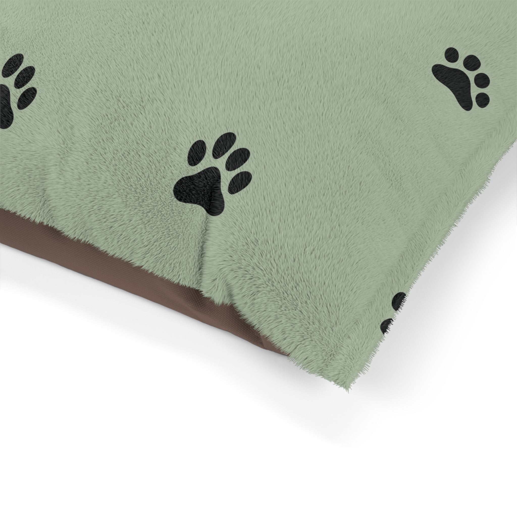 Pawprint Plush Pet Bed — Soft Plush Dog & Cat Cushion