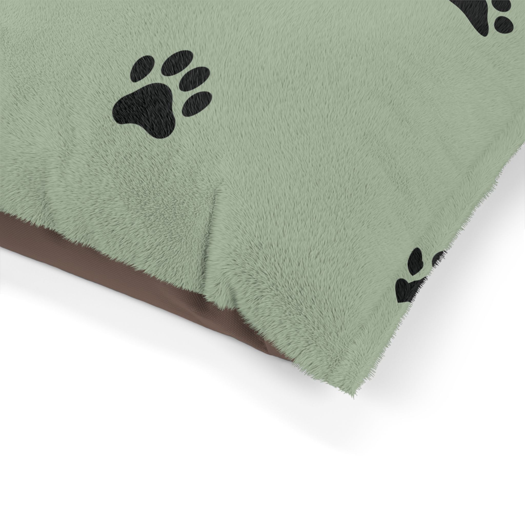 Pawprint Plush Pet Bed — Soft Plush Dog & Cat Cushion