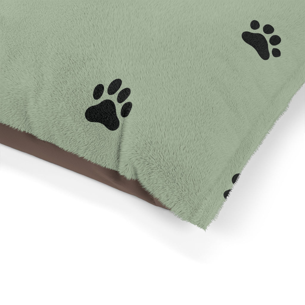 Pawprint Plush Pet Bed — Soft Plush Dog & Cat Cushion