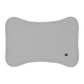 Gray Dog Bone Feeding Mat with Paw Print — Non-Slip Pet Bowl Placemat