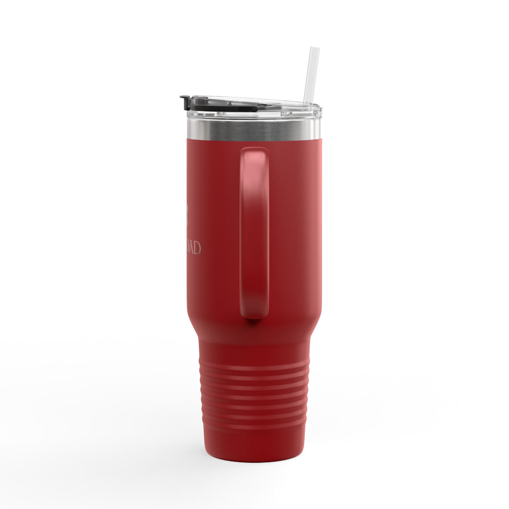 Dog Dad 40oz Insulated Travel Mug – Stainless Steel Tumbler with Straw & Handle