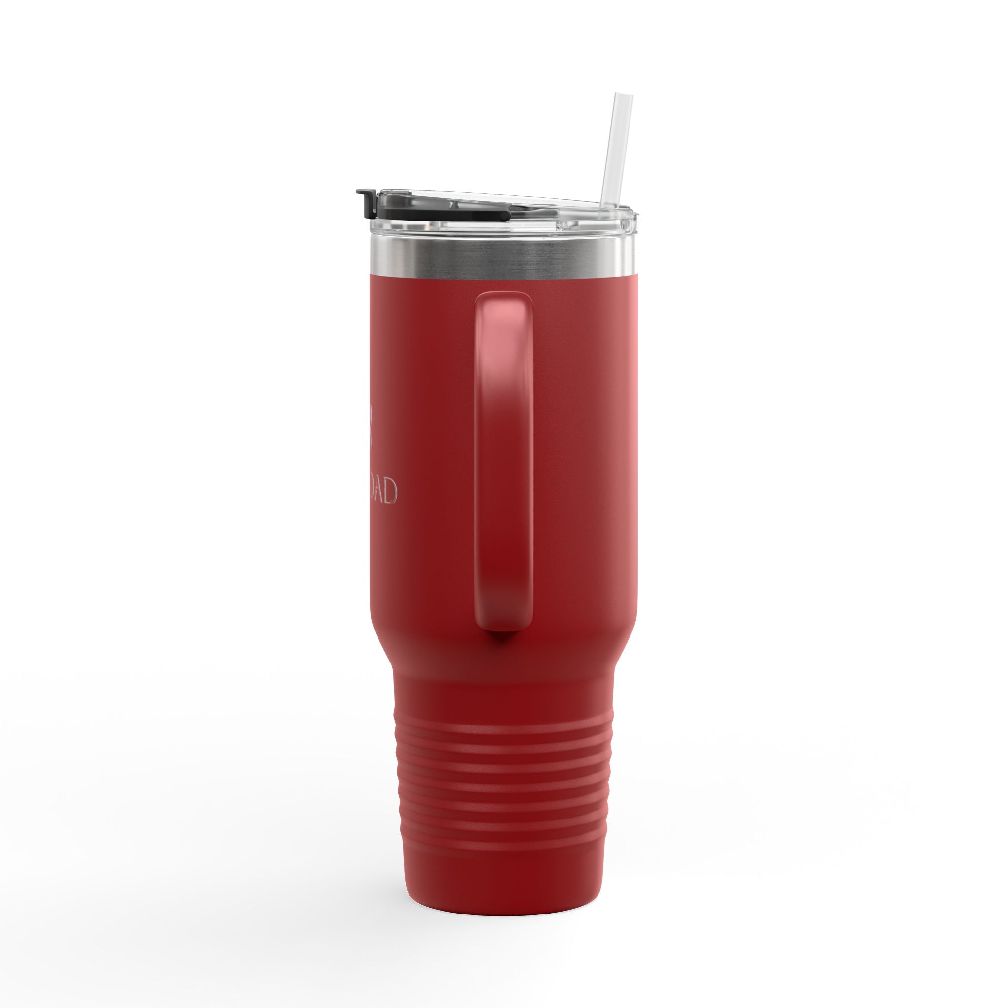 Dog Dad 40oz Insulated Travel Mug – Stainless Steel Tumbler with Straw & Handle