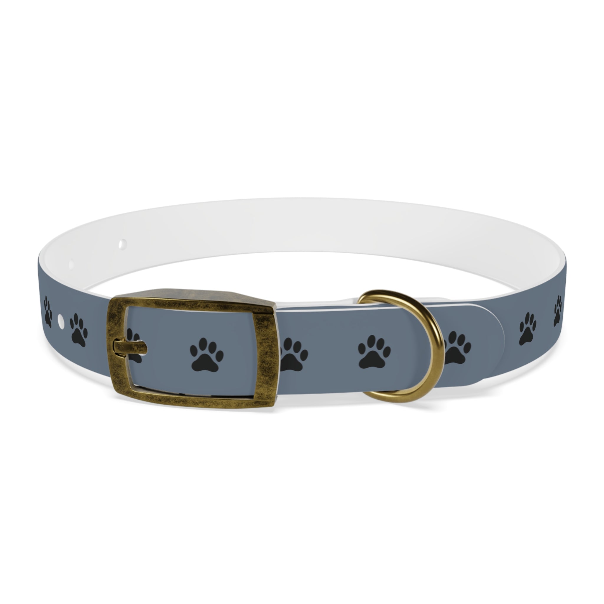 Blue Paw Print Dog Collar — Durable Adjustable Pet Collar for Everyday Wear