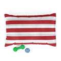 Red & White Striped Pet Bed - Cozy Nautical Dog & Cat Cushion