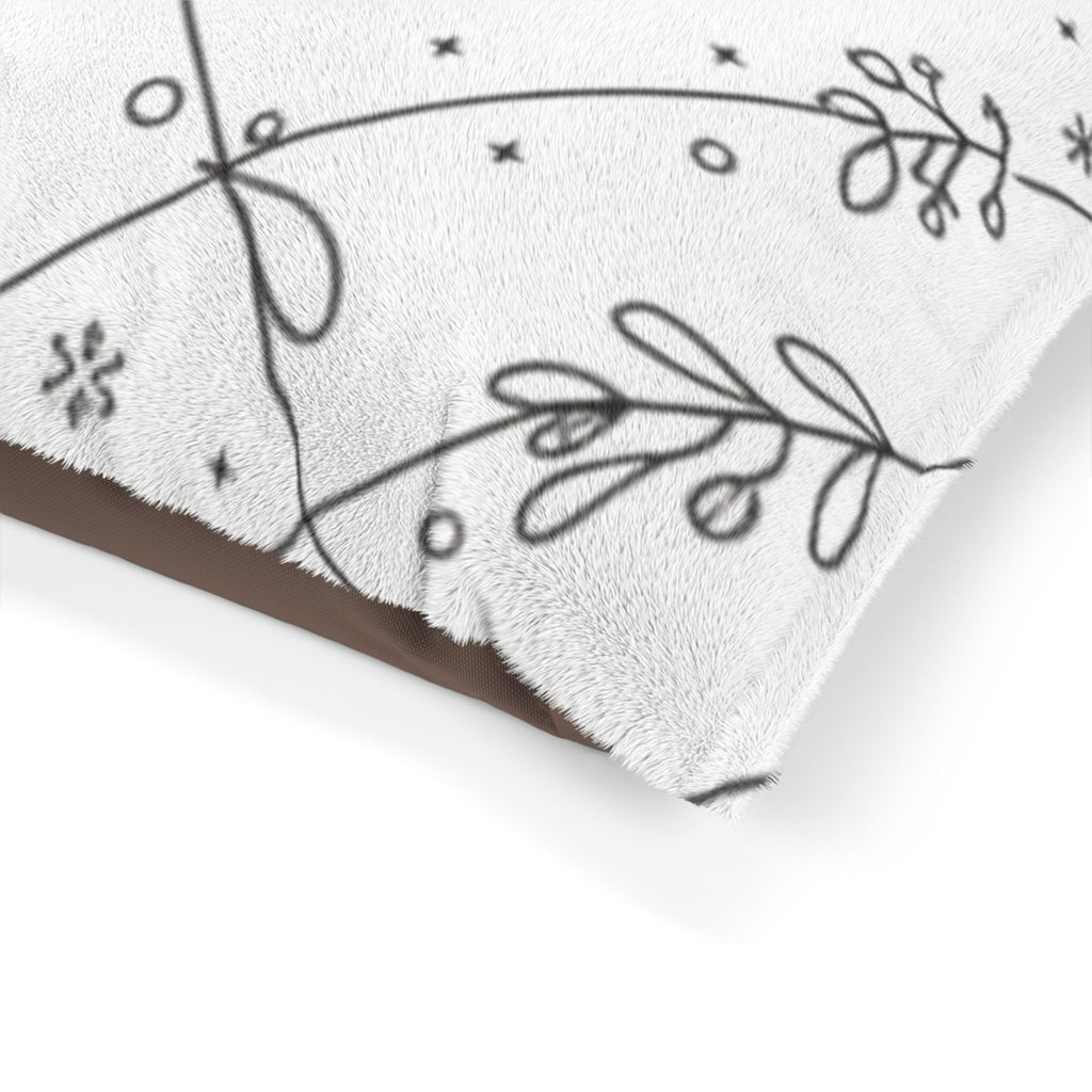 Floral Lattice Pet Bed — Dog & Cat Cushion