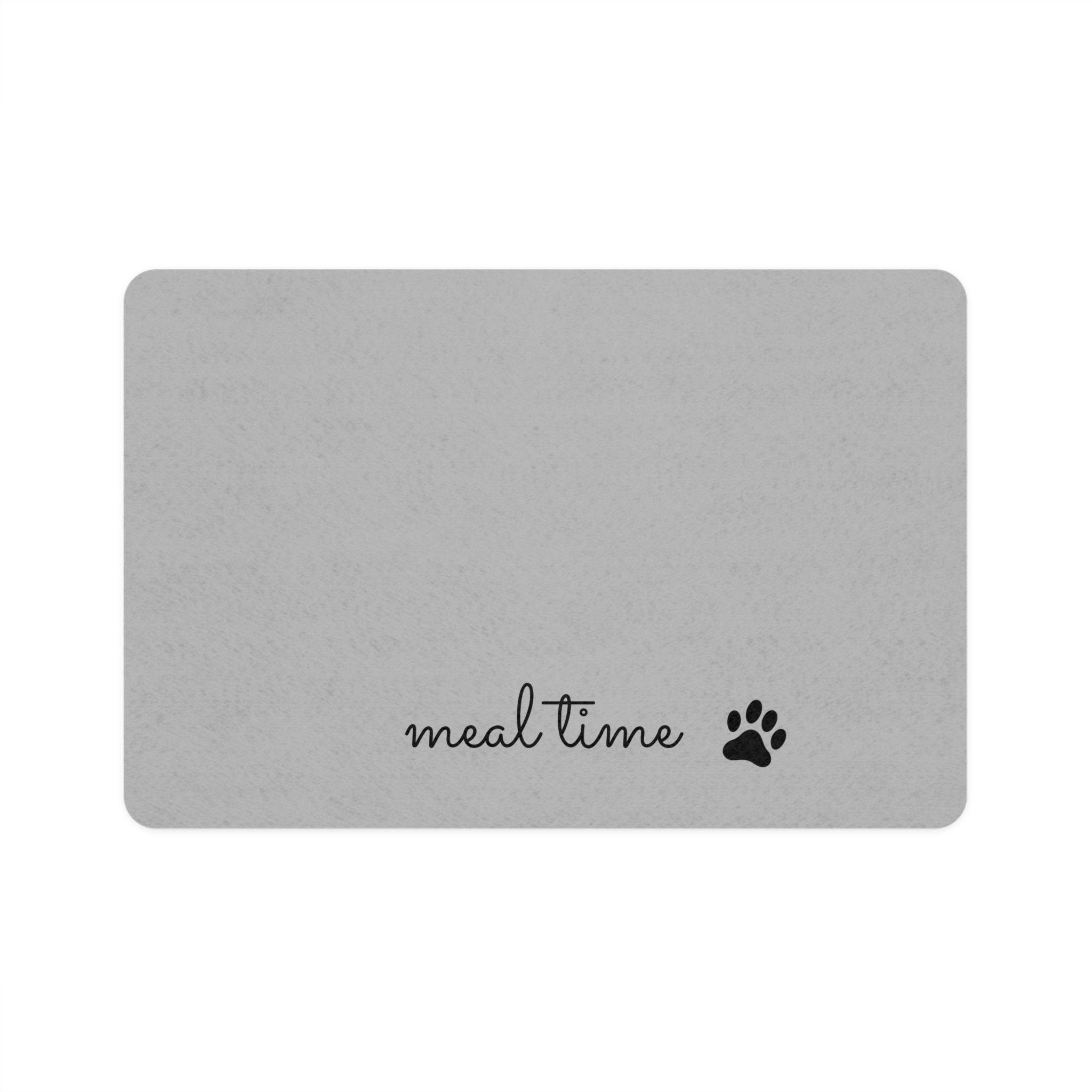 Pet Food Mat — 'meal time' Paw Print Feeding Mat (12x18)