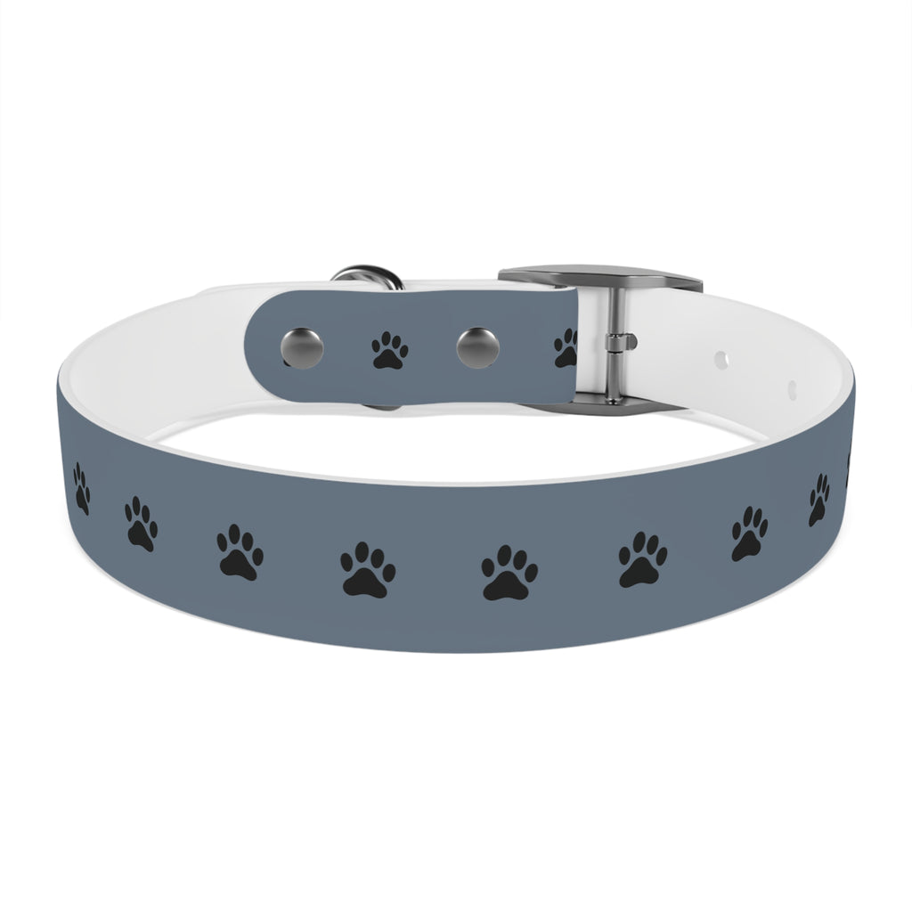 Blue Paw Print Dog Collar — Durable Adjustable Pet Collar for Everyday Wear