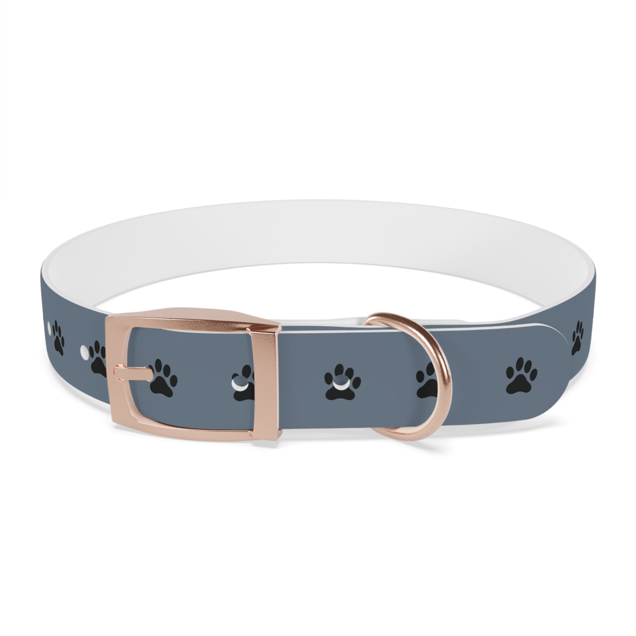 Blue Paw Print Dog Collar — Durable Adjustable Pet Collar for Everyday Wear