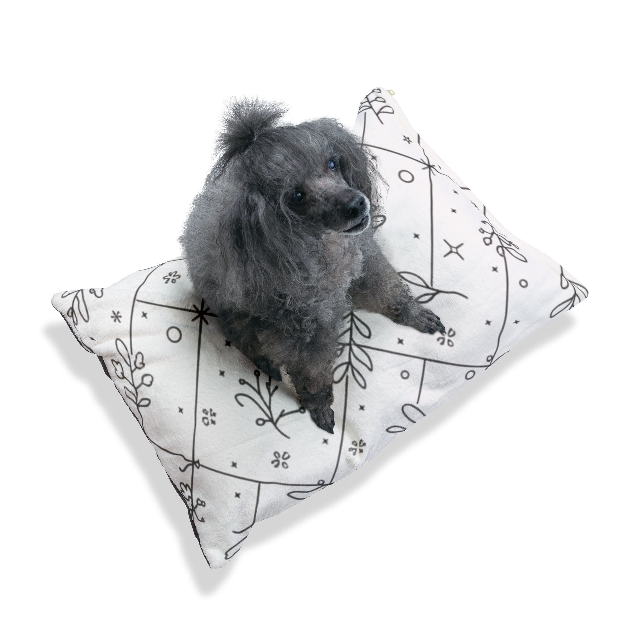 Floral Lattice Pet Bed — Dog & Cat Cushion