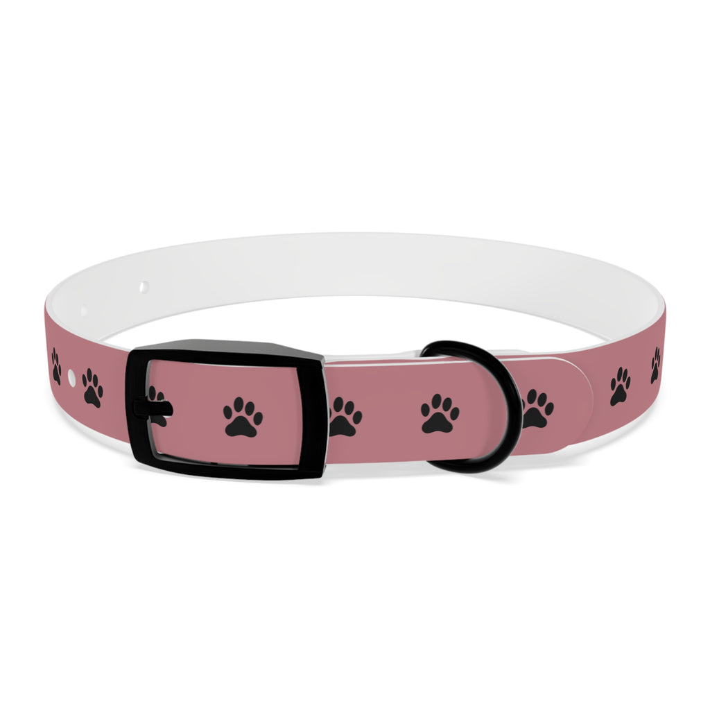Pink Paw Print Dog Collar — Cute Durable Pet Collar for Everyday Wear