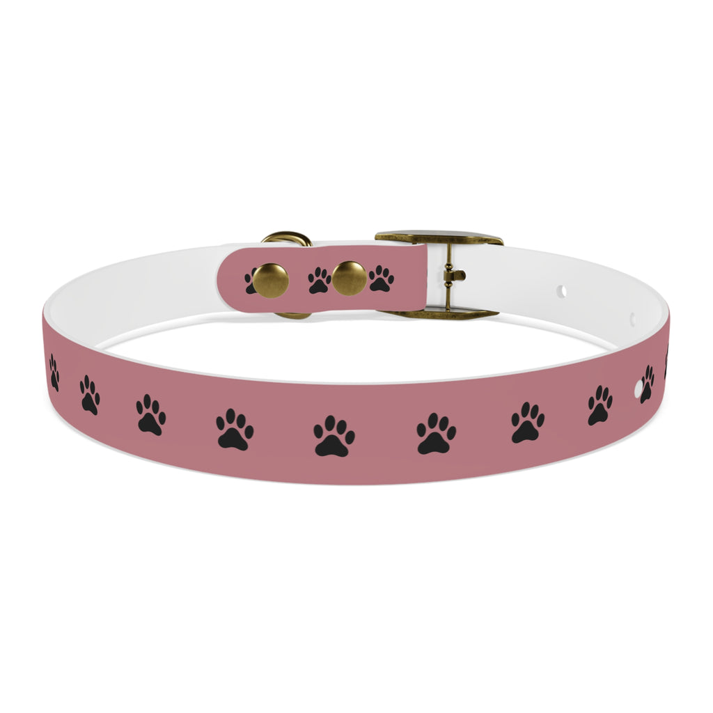 Pink Paw Print Dog Collar — Cute Durable Pet Collar for Everyday Wear